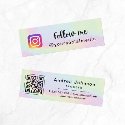 Holographic Pastel Instagram Follow Social QR Code Mini