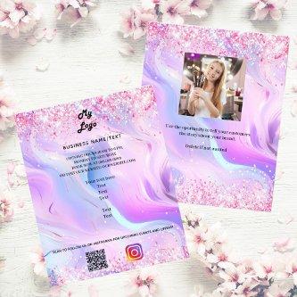 Holographic photo qr code instagram business logo