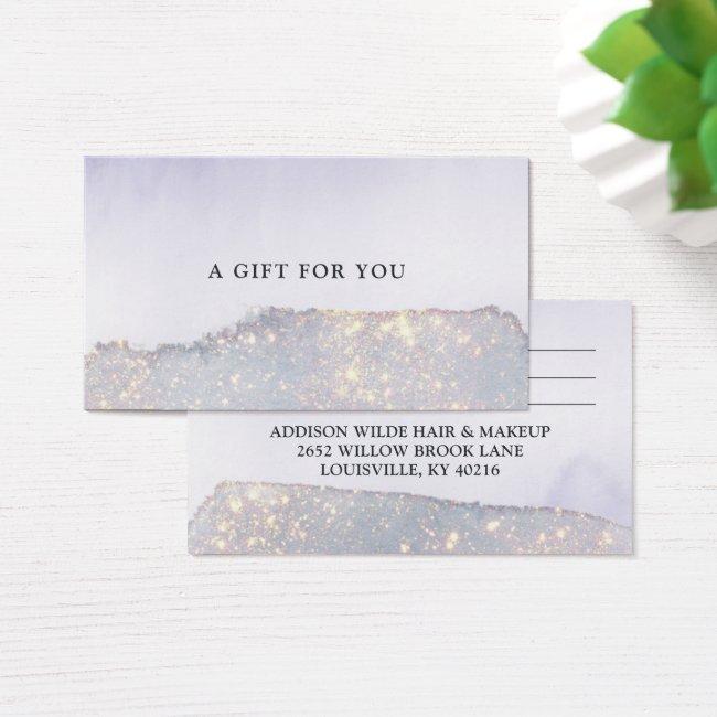 Holographic Purple Glitter Luxury Glam Gift Card