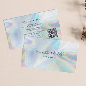 Holographic QR Code Beautician Hair Stylist