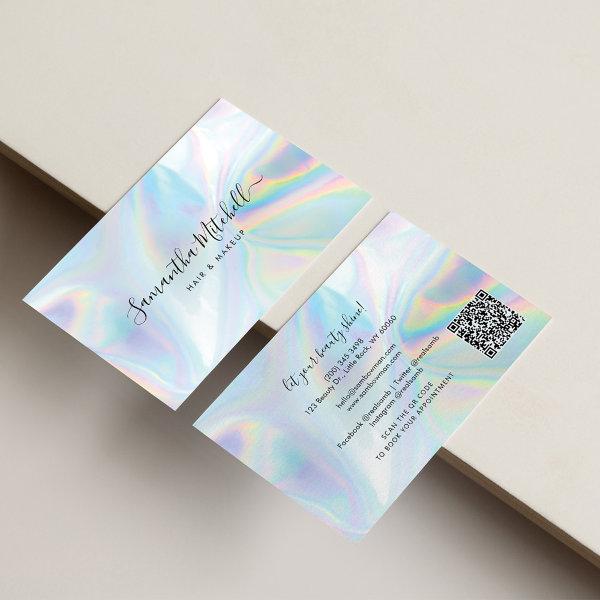 Holographic QR Code Beautician Salon Handmade