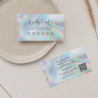Holographic QR Code Beautician Salon Loyalty Card
