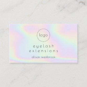 Holographic rainbow eyelash extensions custom logo