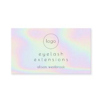 Holographic rainbow eyelash extensions custom logo