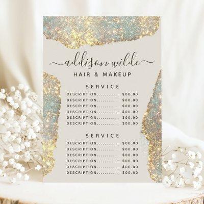 Holographic Signature Script Glitter Service Price Menu