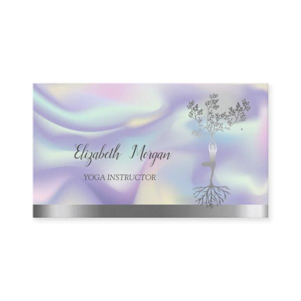 Holographic Silver Tree Women Silhouette