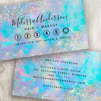 Holographic Sparkle Opal Iridescent Business Loyalty Card