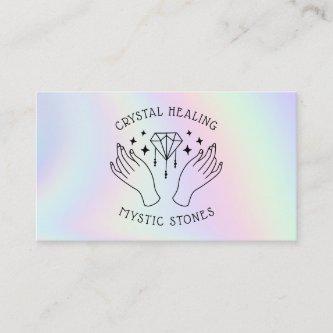 Holographic spiritual crystal healer mystic hands