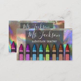 Holographic Teacher Name Rainbow Hologram Crayons