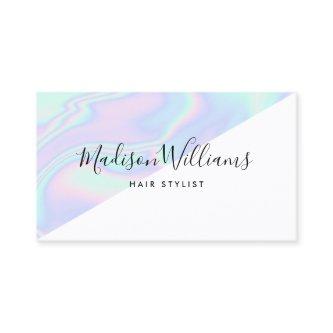 Holographic unicorn rainbow hair salon color block