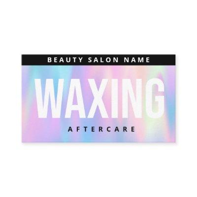 Holographic Waxing Aftercare Card, Hair Removal
