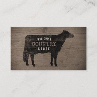 Holstein Cow Silhouette Rustic Style