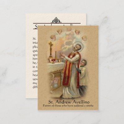 Holy Card | St. Andrew Avellino Patron for Strokes