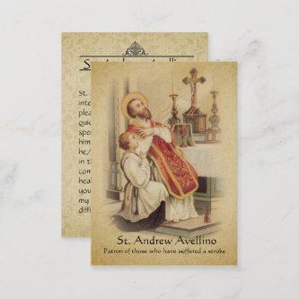 Holy Card | St. Andrew Avellino Patron for Strokes