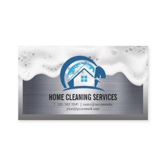 Home Cleaning Logo | Soap Suds | Metallic