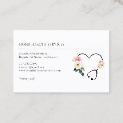 Home Health Nurse Floral Stethoscope