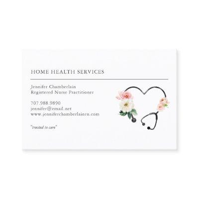 Home Health Nurse Floral Stethoscope