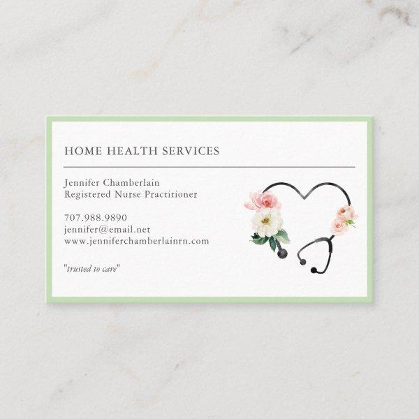 Home Health Nurse Floral Stethoscope
