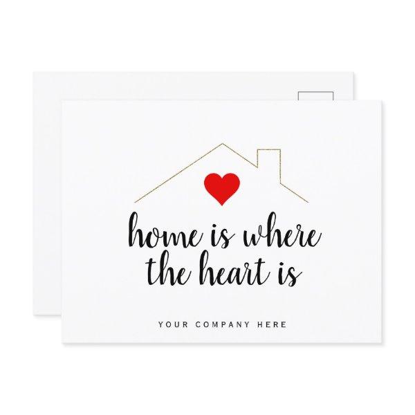 Home is Where the Heart is Realty Marketing  Postcard