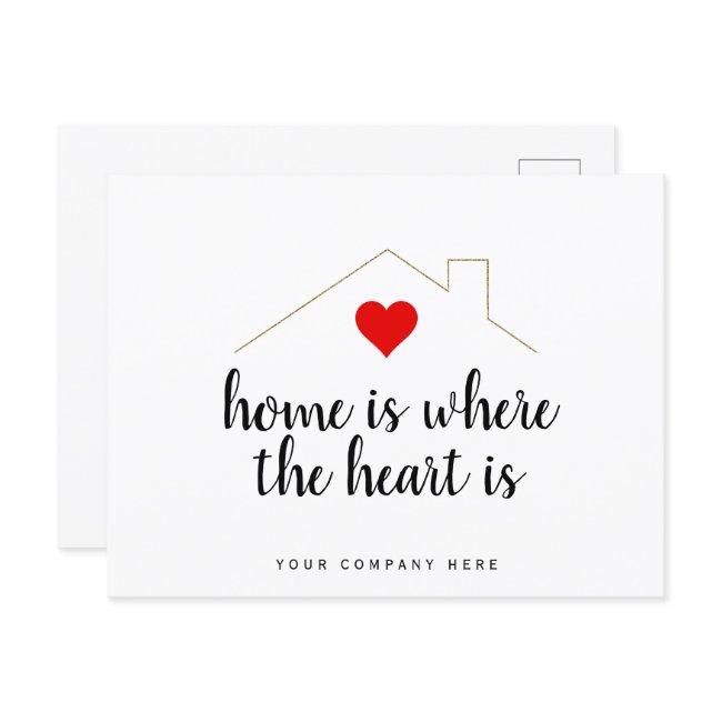 Home is Where the Heart is Realty Marketing Postcard
