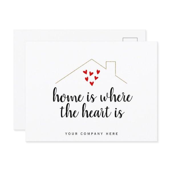 Home is Where the Heart is Realty Marketing Postcard