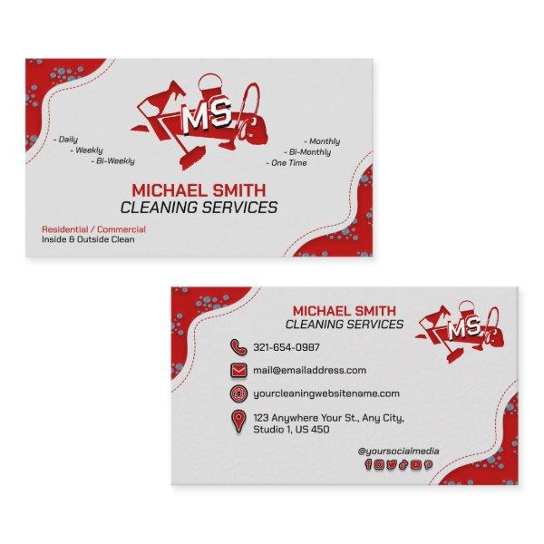 Home & Office Cleaning Services Red Logo Monogram