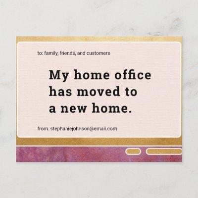 Home Office New Address Computer Screen Moving Announcement Postcard
