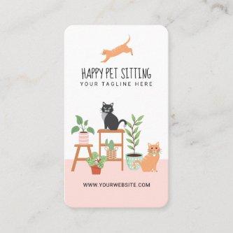 Home Pet Sitting Loveable Happy Cat & House Plants