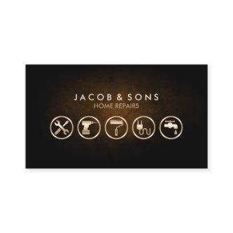 Home Repairs Gold Icons Brown Grunge Texture