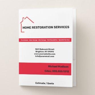 Home Restoration Services  Pocket Fol Pocket Folder