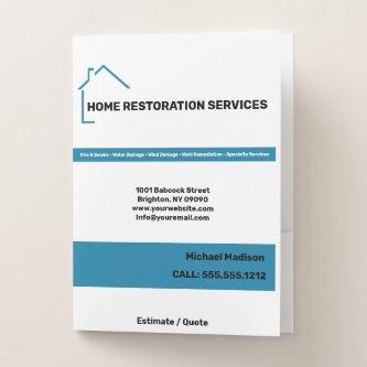 Home Restoration Services  Pocket Folder