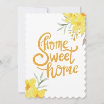 Home Sweet Home Summer Flowers Chic Housewarming  Card