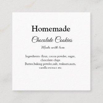Homemade chocolate cookies made with love add text square