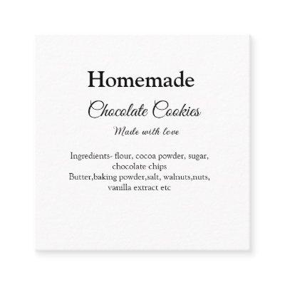 Homemade chocolate cookies made with love add text square