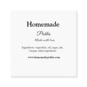 Homemade pickles made with love add text website square