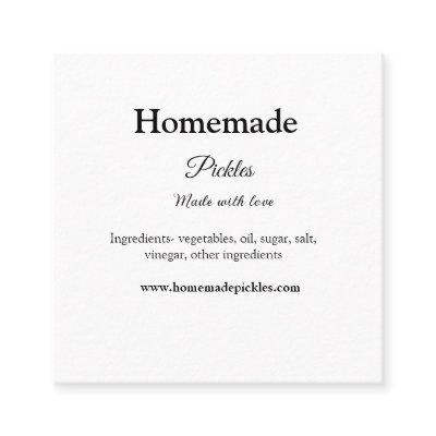Homemade pickles made with love add text website square