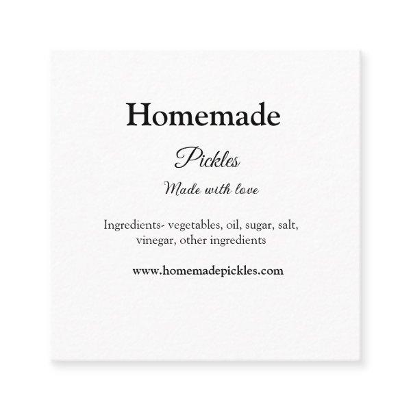 Homemade pickles made with love add text website square