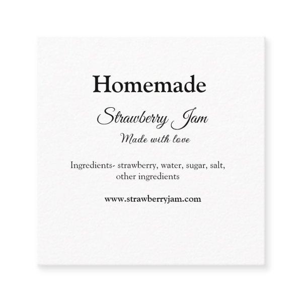 Homemade strawberry jam made with love add text we square
