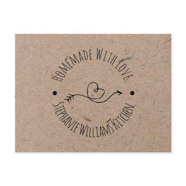 Homemade with Love | Faux Kraft Paper| Heart Arrow Postcard