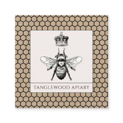 Honey Bee Beekeeper Apiary Honeycomb Kraft Square