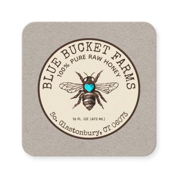 Honey Bee Beekeeper Kraft Square