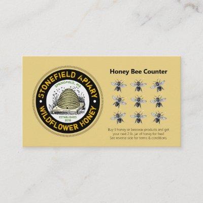 Honey Bee Counter Golden Amber Loyalty Card
