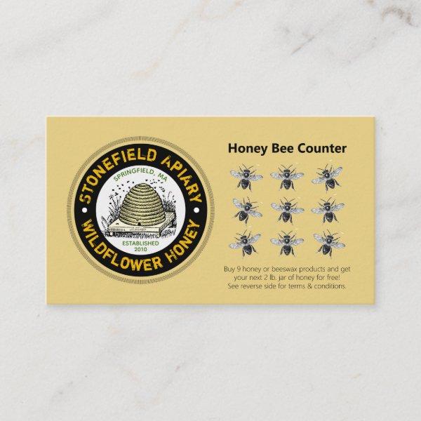 Honey Bee Counter Golden Amber Loyalty Card