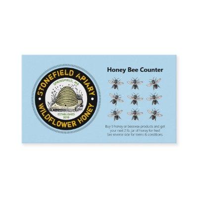 Honey Bee Counter Light Blue Loyalty Card