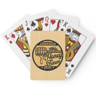 Honey Bee Farm Personalized NAME Sweet Beehive Poker Cards