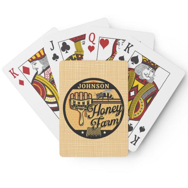 Honey Bee Farm Personalized NAME Sweet Beehive Poker Cards