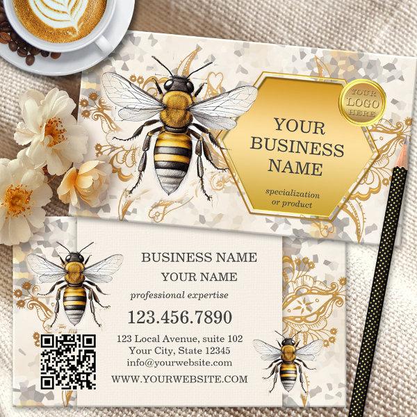 Honey Bee Gold Logo QR Code