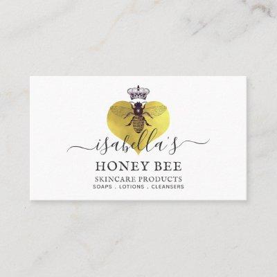 Honey Bee Heart Skincare Gold Foil On White