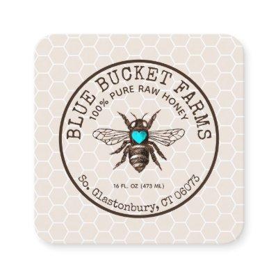 Honey Bee Honeycomb Square