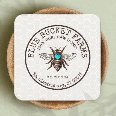 Honey Bee Honeycomb Square